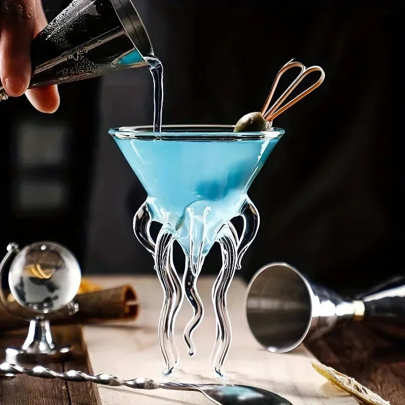Octopus Cocktail Glass Jellyfish Martini Cup  Creative Beverage Bar Tool Bar Party Whiskey Glass Christmas Gift Wine Glasses