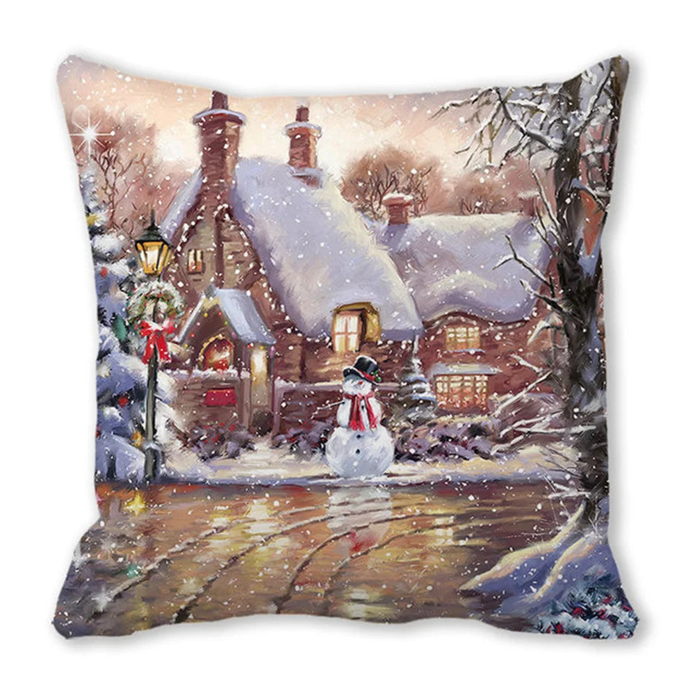 45CM Merry Christmas Cushion Cover Pillowcase 2023 Christmas Decorations for Home Ornament Happy New Year Christmas Decor 2022