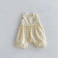 Korean Style Newborn Clothes Baby Girl Jumpsuit Hollowed Floral Sleeveless Infant Girl Bodysuit 0-24 Months