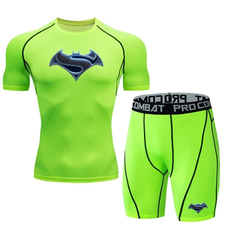 2026 Men's T Shirt Outdoor Training Fitness Gym Jogging Running Sweatshirt Bat/-Man Compression Shirts Tight Elastic Breathable