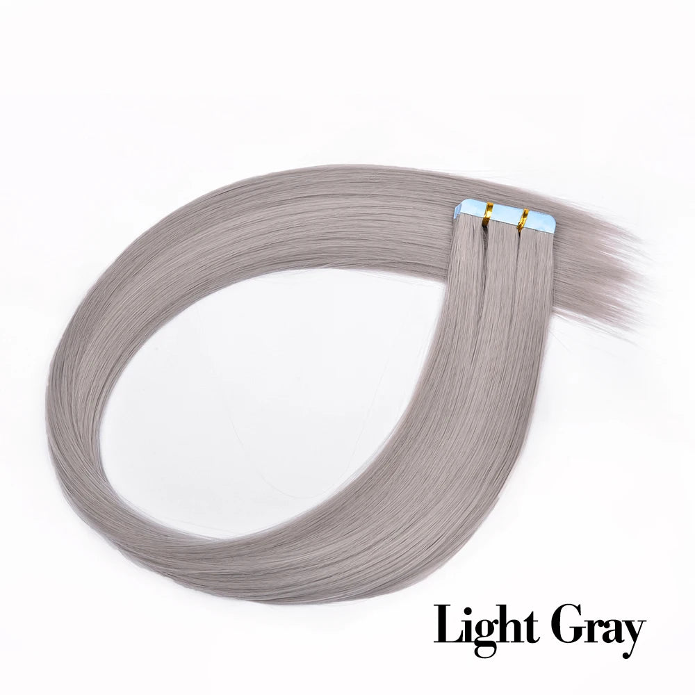 Synthetic Straight Tape In Hair Extensions 10pcs Natural Hair Extension 24inch For Women Invisible Double Sided Free Style