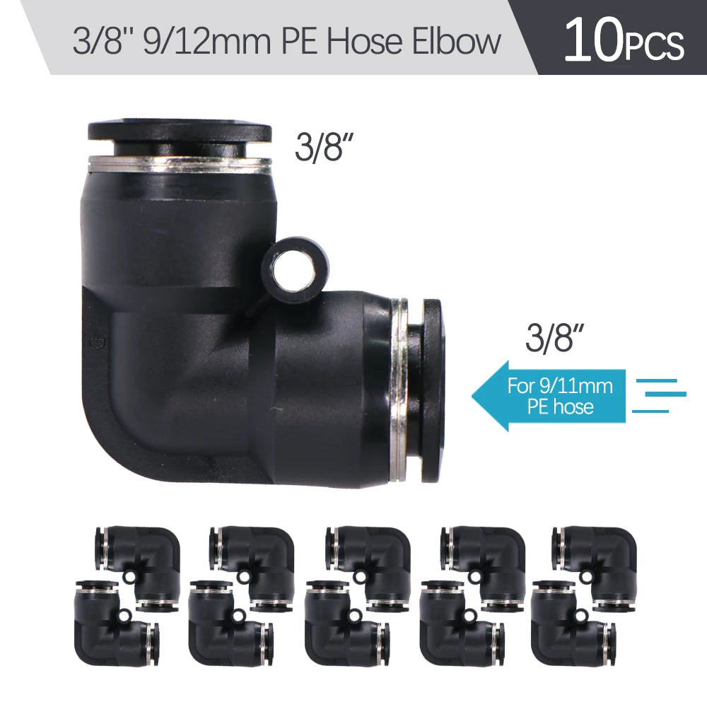 3/8" 9/12mm Misting Cooling System 360° Free-Bend Nozzle Atomizer Sprayer PE Hose 80 Mesh Filter Garden Irrigation Watering Kit