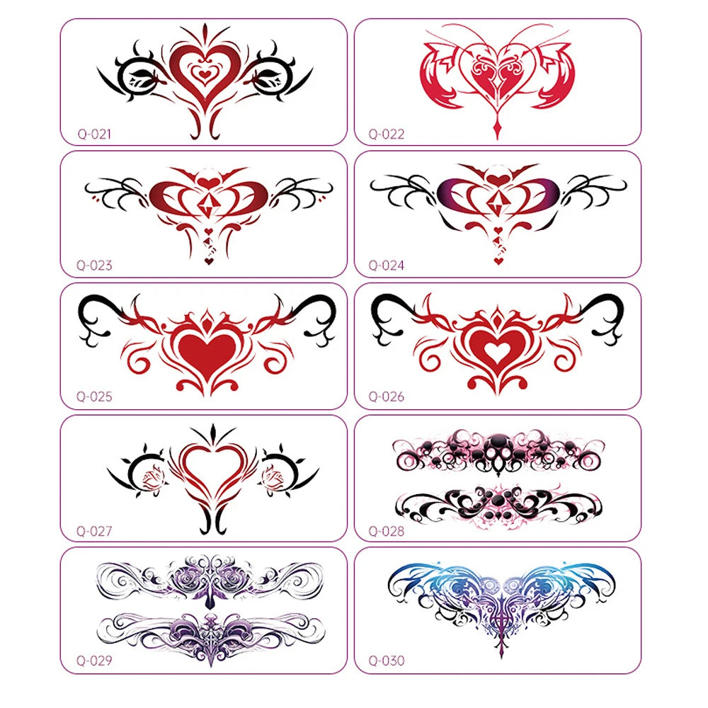 10 Pcs Glow in the Dark Succubus Temporary Tattoo Stickers Long-Lasting Waterproof Fake Tattoos for Women Suitable for Chest And