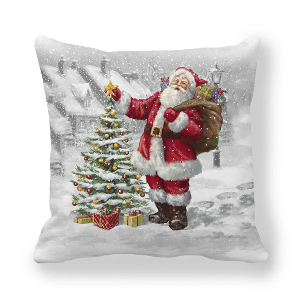 45CM Merry Christmas Cushion Cover Pillowcase 2023 Christmas Decorations for Home Ornament Happy New Year Christmas Decor 2022