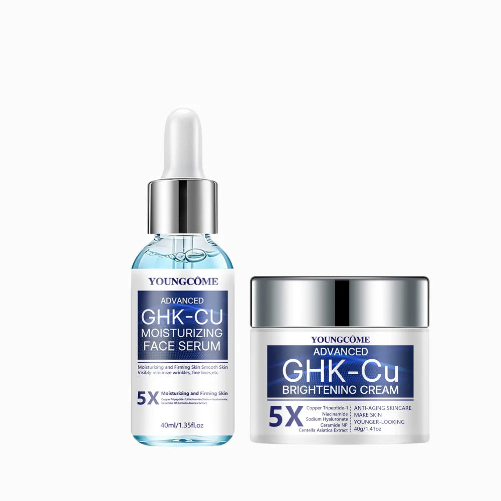 GHK-CU Copper Peptide Anti-Aging Face Cream & Serum - Firming & Hydrating Moisturizer for All Skin Types, Skincare for Women