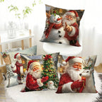 Christmas Throw Pillow Cover Santa Snowman Decorative Pillowcase for Sofa Bed Cushion Case for Christmas Home Decor Navidad 2025