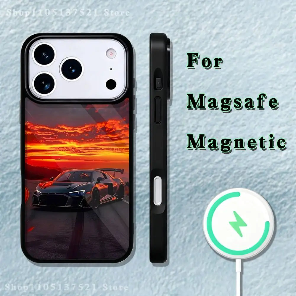 Super cool A-Audi-i car Phone Case  For iPhone 17,16,15,14,13,12,11,Pro,Max,Plus,Mini,SE4,E Magnetic Magsafe Wireless Charging