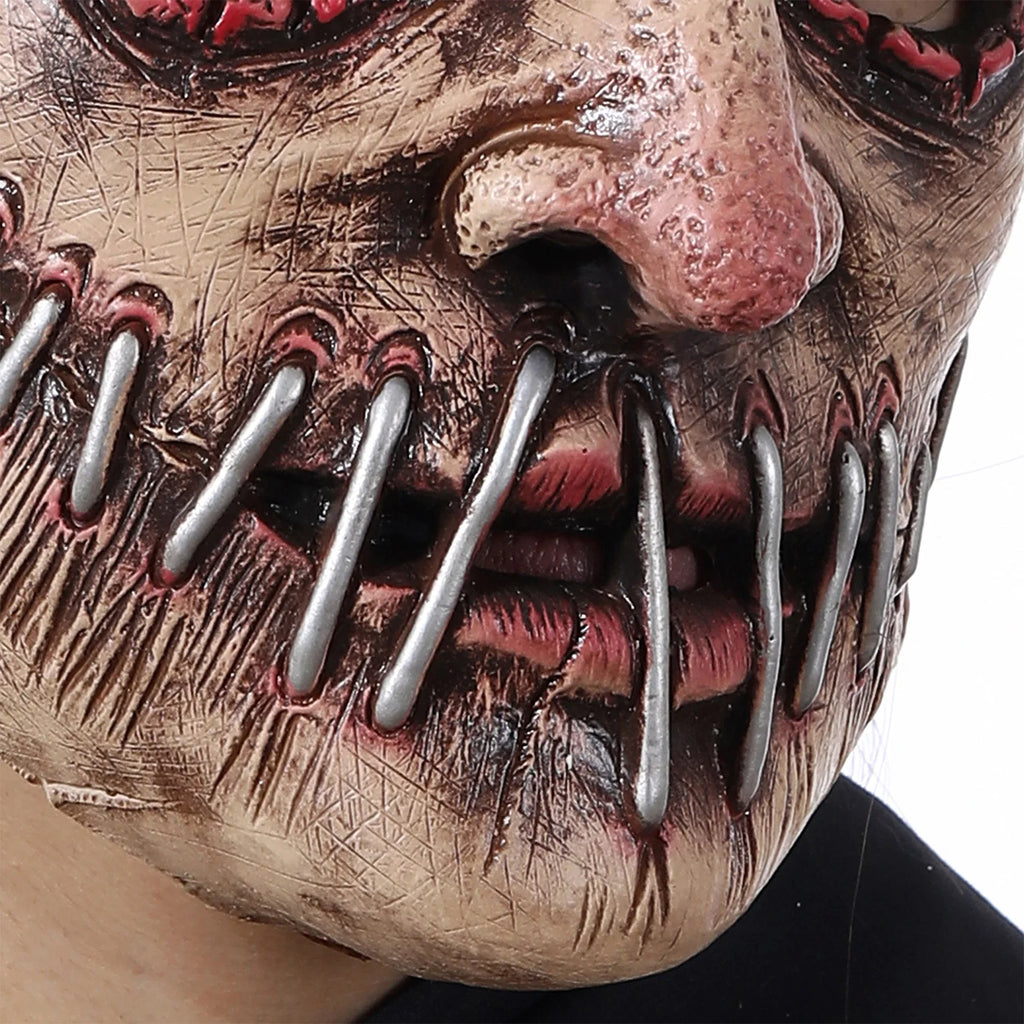 Soft Latex Mask for Halloween Party Adults Horror Big Mouth Nail Design Full Head Costume Realistic Scary Prop Durable