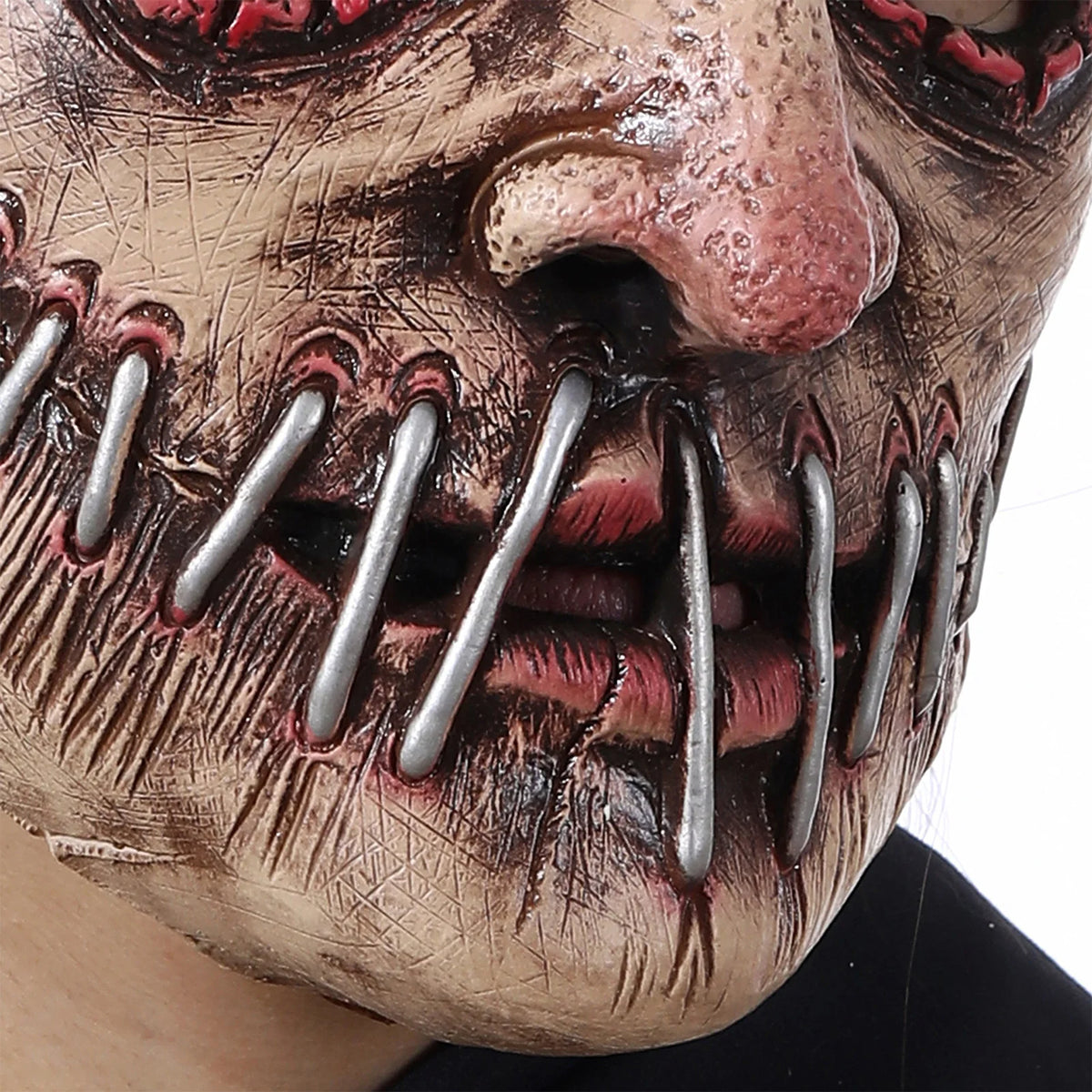 Soft Latex Mask for Halloween Party Adults Horror Big Mouth Nail Design Full Head Costume Realistic Scary Prop Durable