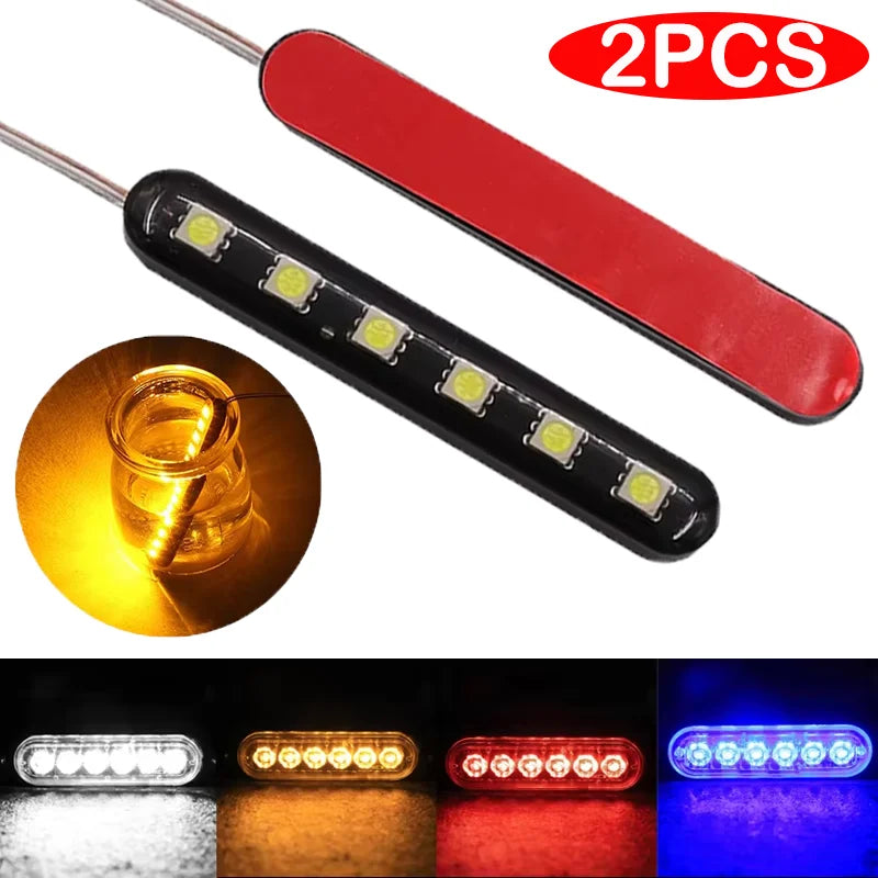12V LED Strobe Light Strip for Car Motorcycle Hot-selling Cars License LED Medium Grid Flash Strips Auto Exterior Accessories