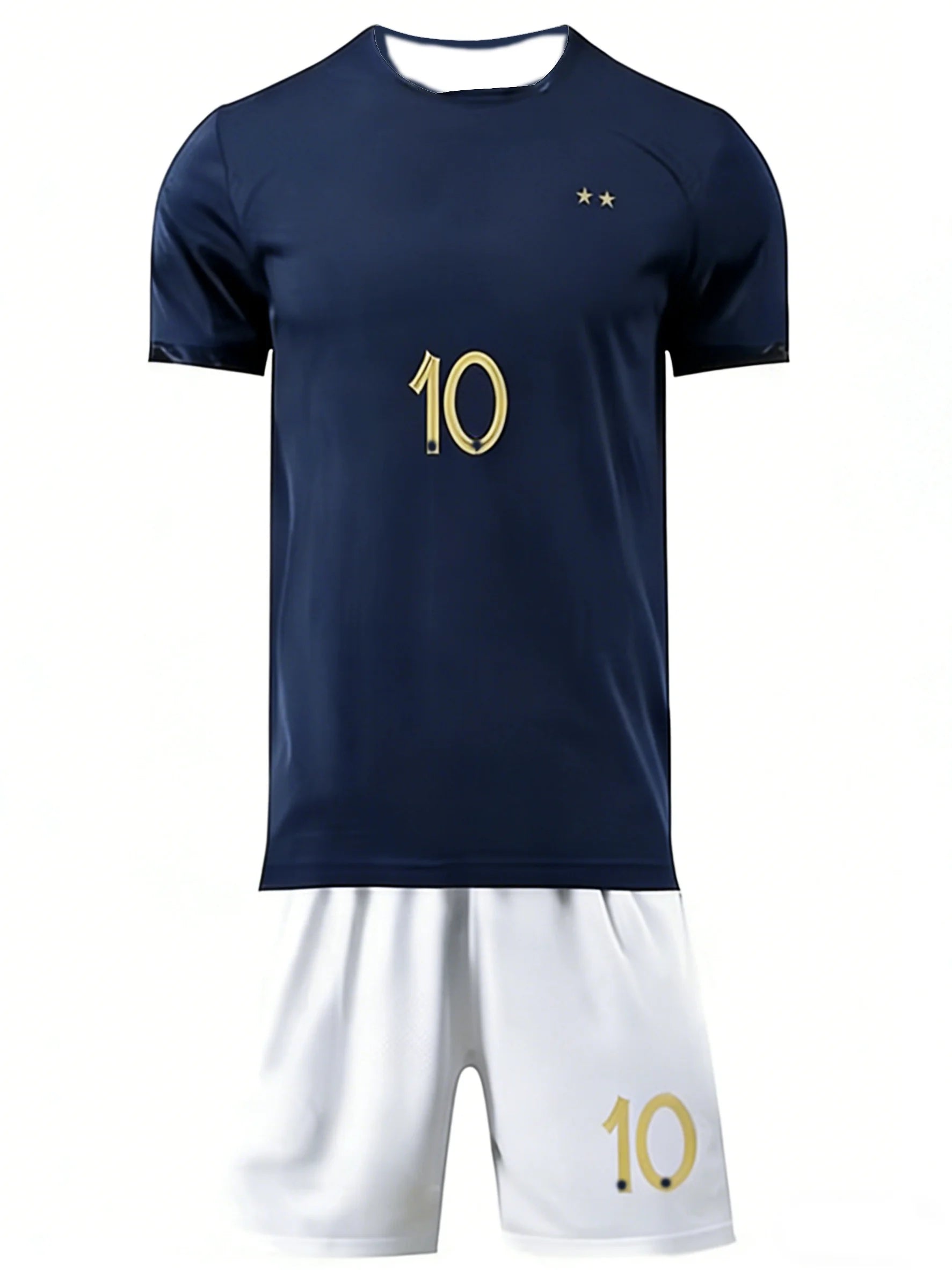 Men's Summer Sports Two-Piece Set Comfortable Round-Neck T-Shirt Lightweight Breathable Clothing Outfit
