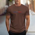 New Summer Simple Printing Short-Sleeved Men's Round Neck Large Size T-Shirt Tops Casual Breathable Mens Street Photography Tops