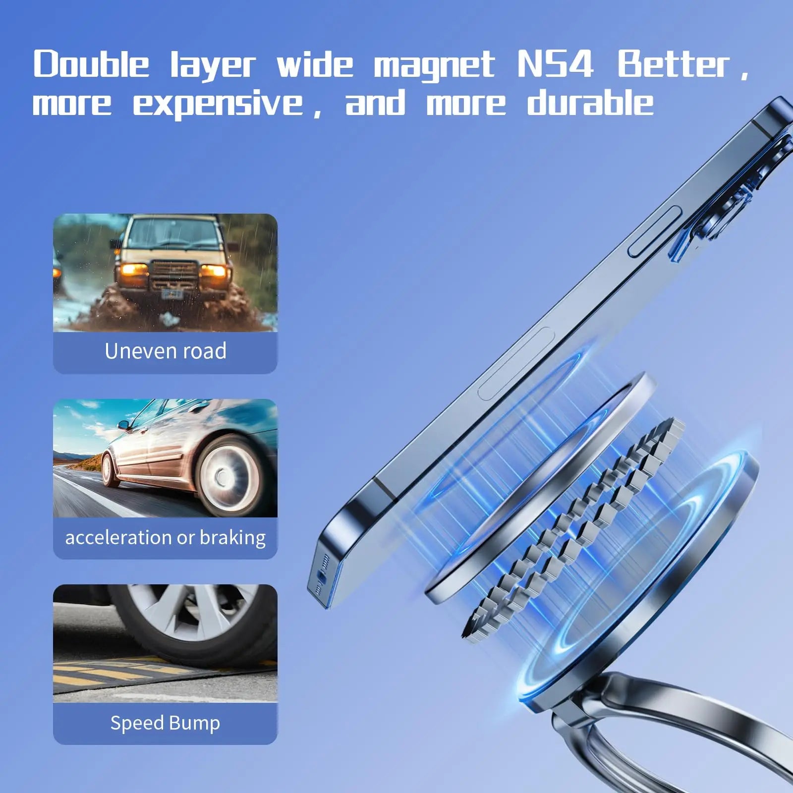 360° Upgraded Vacuum Magnetic Phone Holder, Magnetic Car Phone Mount, Hands-Free Suction Cup Phone Holder for Car/Gym/Mirror