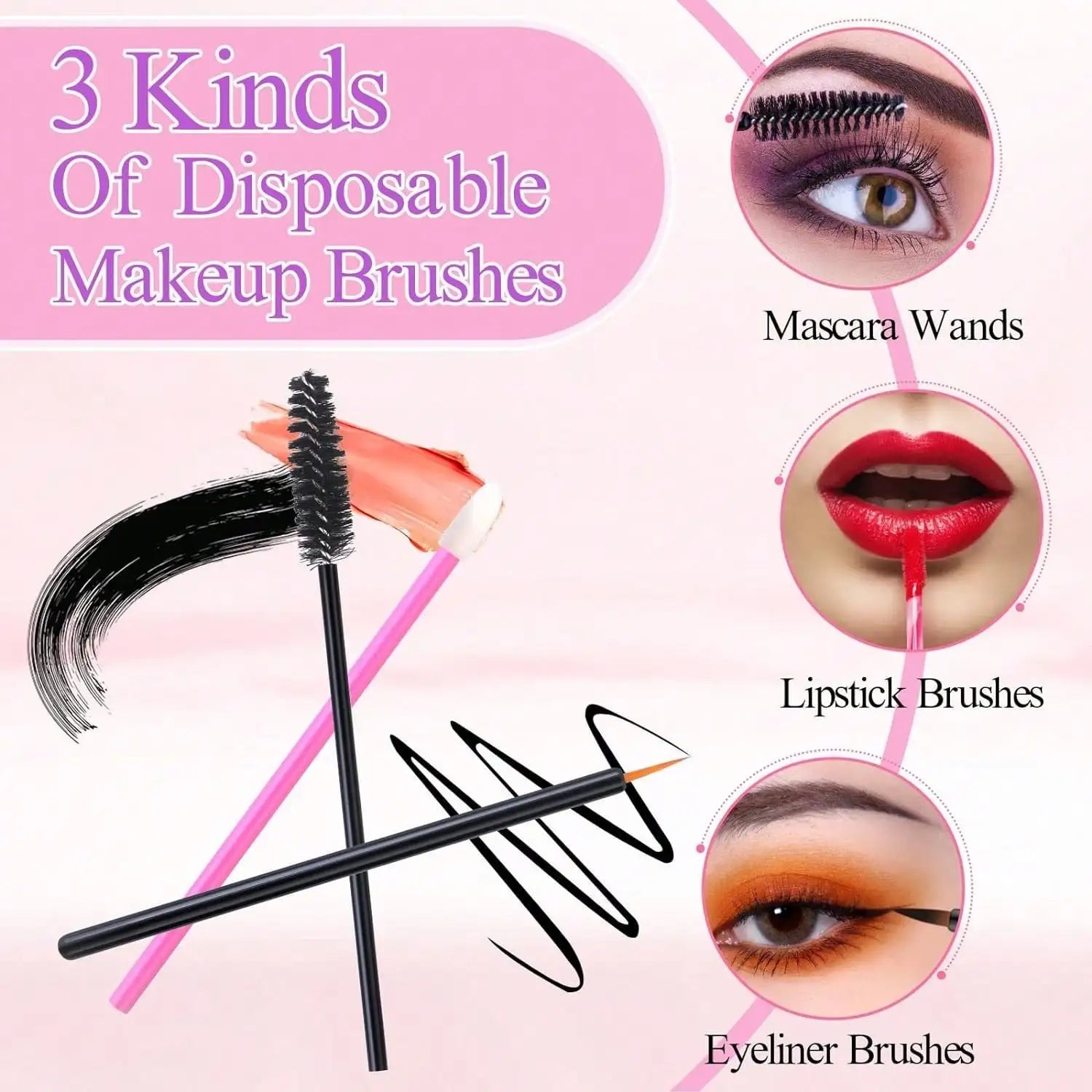 309-Piece Professional Disposable Makeup Kit - Triangular Puffs, Mascara Wands,Cosmetic Applicators - Hygienic Beauty Tools Set
