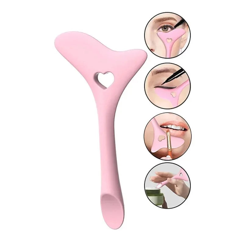 Eyeliner Makeup Stencils 1pc Multi-functional Silicone Eyeliner Aid Tool Drawing Lipstick Wearing Aid Face Cream Applicator