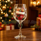 6Pcs Christmas Wine Glasses Set in Gift Box Santa Snowman Reindeer Goblet Holiday Table Drinkware New Year Party Decor Supplies