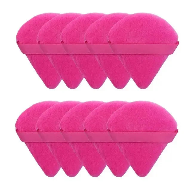 2/5/10/20Pcs Triangle Velvet Powder Puff Pizza Flours Mini Face Makeup sponge Cosmetics Washable Lightweight Makeup Tool