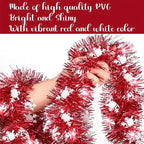 6M Christmas Snowflake Tinsel Garland Xmas Tree Decoration Christma Metallic Twist Garland Ceiling Hanging New Year Party Decor