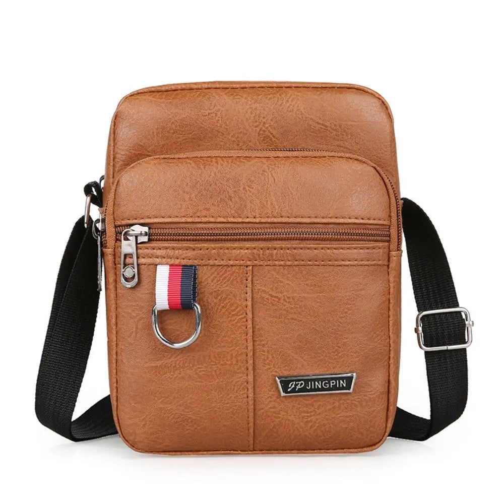Fashion PU Leather Men's Bag Casual Waterproof Large Capacity Shoulder Messenger Bags Brown Black Handbag Multifunctional