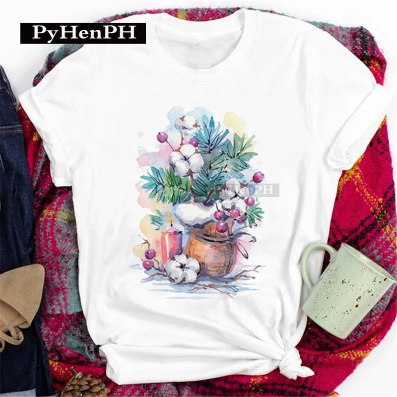 Merry Christmas T Shirt  Personalized and Exquisite Christmas Gift T-shirts and Clothes Women Clothing Aesthetic Clothes