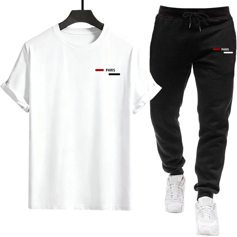 Men's Tracksuit Casual Jogging Sports Single Piece Versatile Short-sleeved T-shirt and Sport Pants Daily 2026 Summer Outdoors