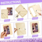5 Pieces DIY Wooden Picture Frames Unfinished Solid Wood Photo Picture Frames Wooden Picture Frame Crafts DIY Painting Birthday