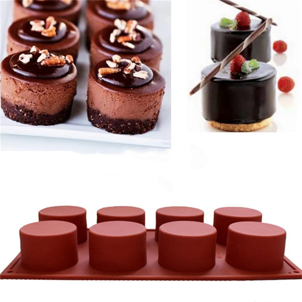 Silicone Mold Cake Pastry Baking Round Jelly Pudding Soap Form Ice  Decoration Tool Disc Bread Biscuit Mould Baking Accessories