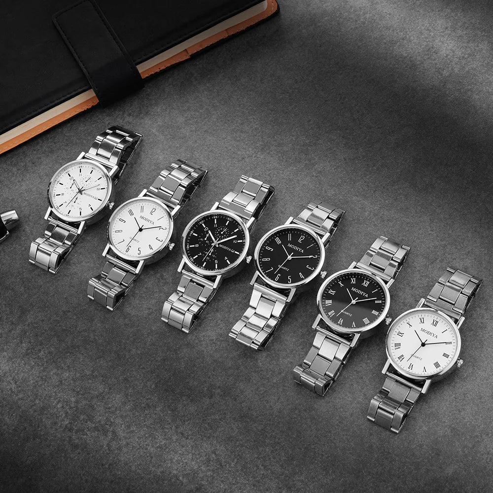 New Men's Fashion Business Steel Strip Watch Trendy High Beauty Quartz Watch Decorative Gift Watch
