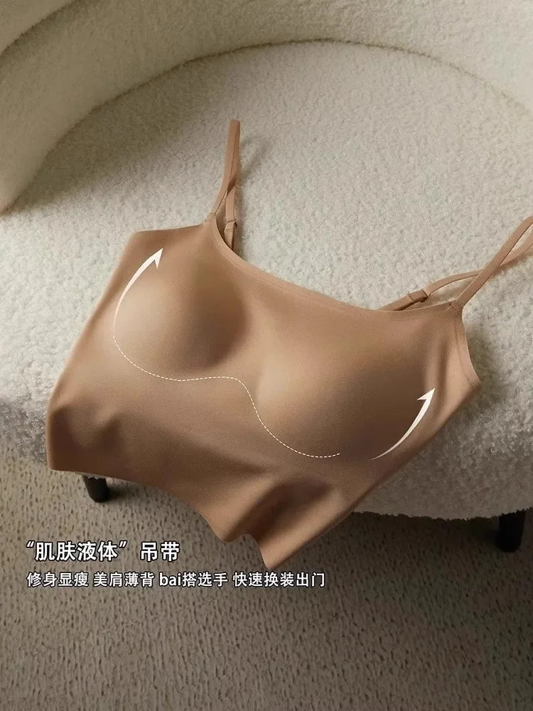 Autumn Winter MOYISU Seamless Bra: Invisible Lined Camisole Anti-Peep Undershirt Strap Sexy  Support Cozy Layering UK Essential