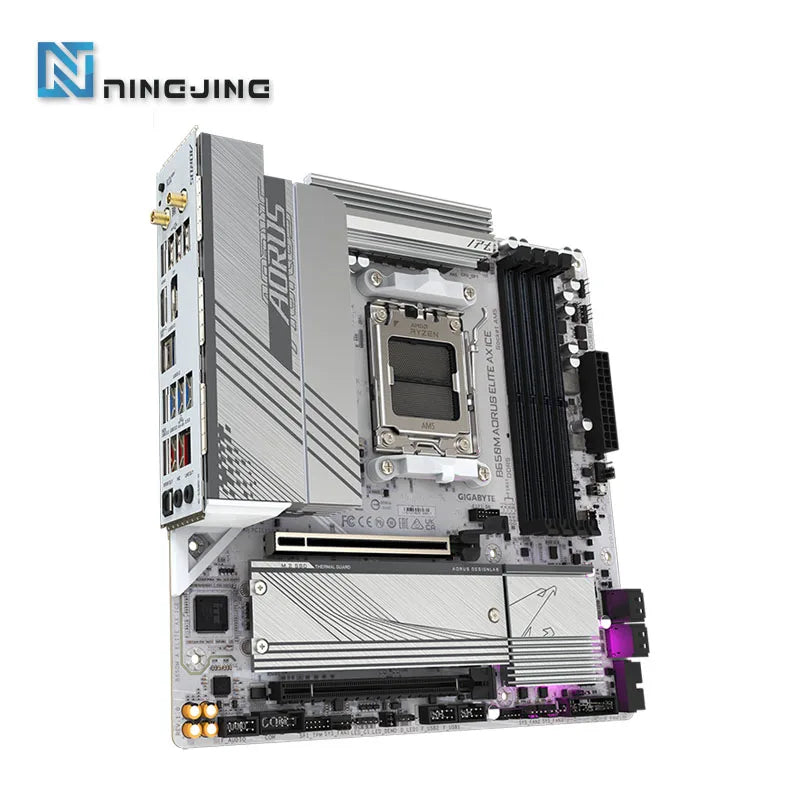 GIGABYTE New B650M AORUS ELITE AX ICE Micro-ATX AMD B650 DDR5 192GB DDR5 8000 (OC) MHz M.2 Wi-Fi 6E Socket AM5 Motherboard