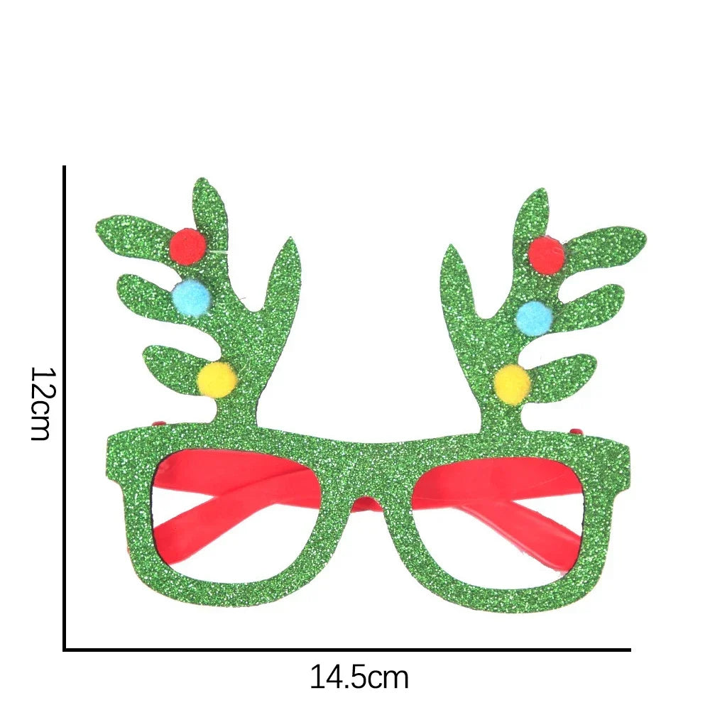 Christmas Glasses Santa Claus Xmas Tree Snowman Plastic Glasses Kid Gift Xmas Party Supplies Photo Props Christmas Decoration