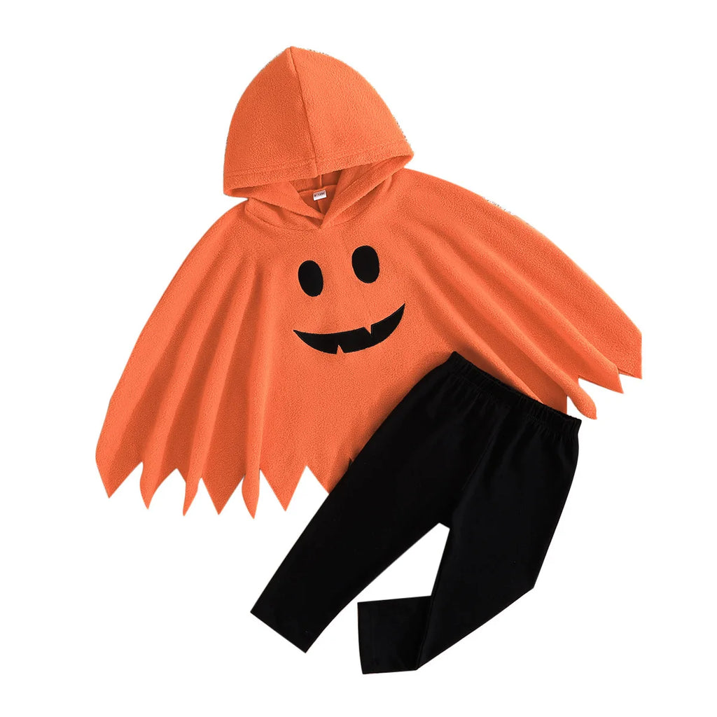 Infant Halloween Ghost Cosplay Costume Baby Hooded Cape Poncho Cloak for Kids Party Dress Up Wear