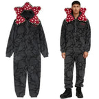 Adult Kids Demogorgon Cosplay Pajamas Onesie Fall Winter Thicken Cannibal Flower Costume Flannel Fabric Pajamas Halloween Suit