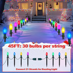 45FT 30 Leds String Lights Fairy Garland Christmas Lights Waterproof Snowproof DIY Lawn Ground Lamp Decoration for Home Garden Wedding Birthday Party New Year Street