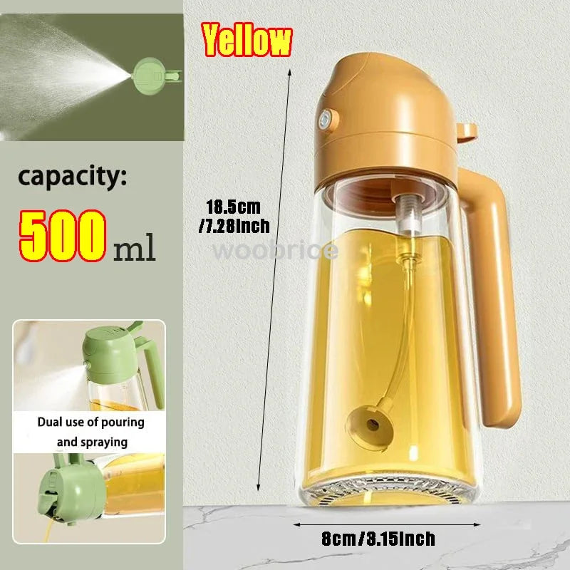 500ml Glass oil spray kitchen Spray Oil Sprayer Bottle Spray Oil Dispenser Oils Jar Cruet BBQ Baking Roasting Picnic Tool