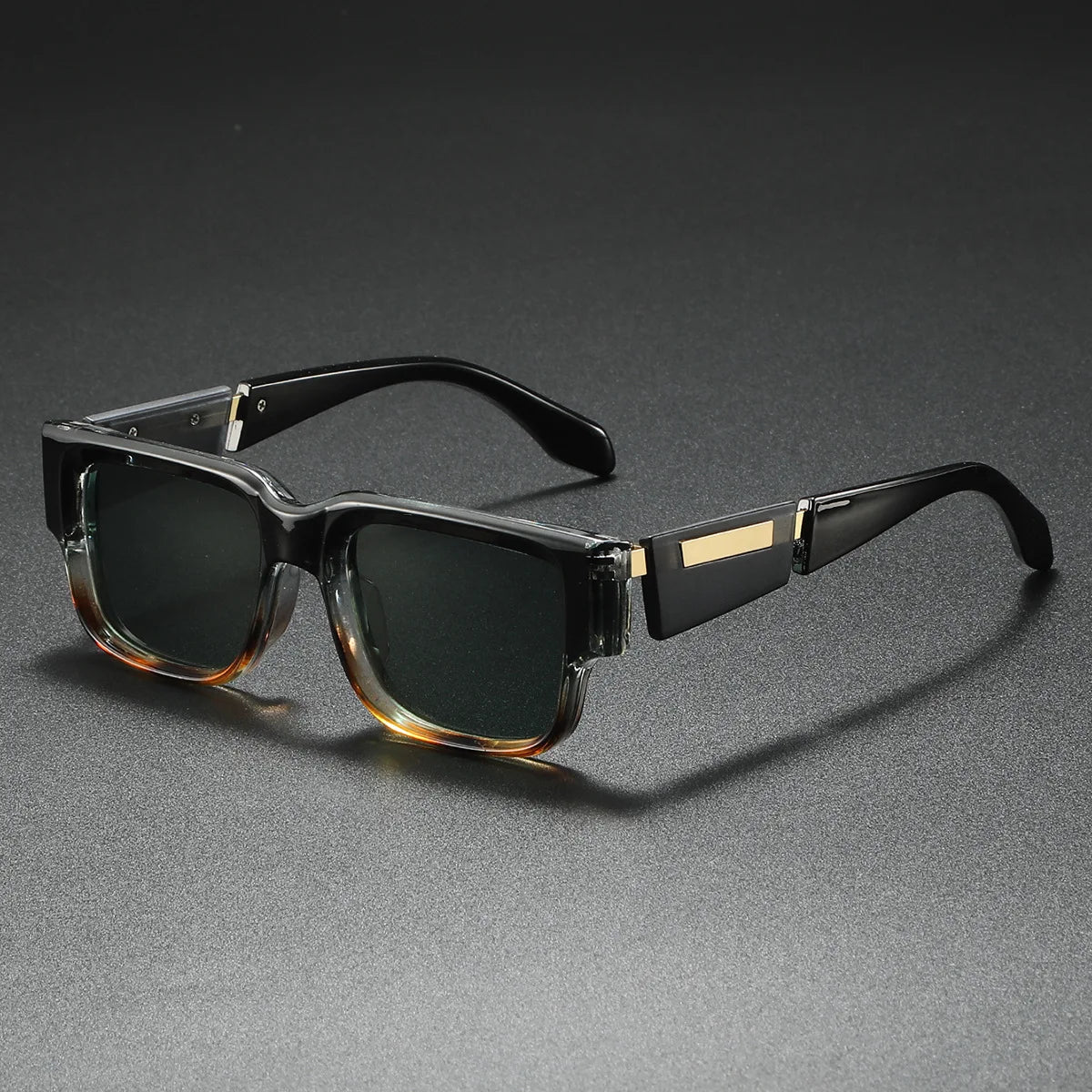2026 Fashion Square Thick-Frame Sunglasses | Metal Accents | Retro Minimalist | Oversized Face-Flattering