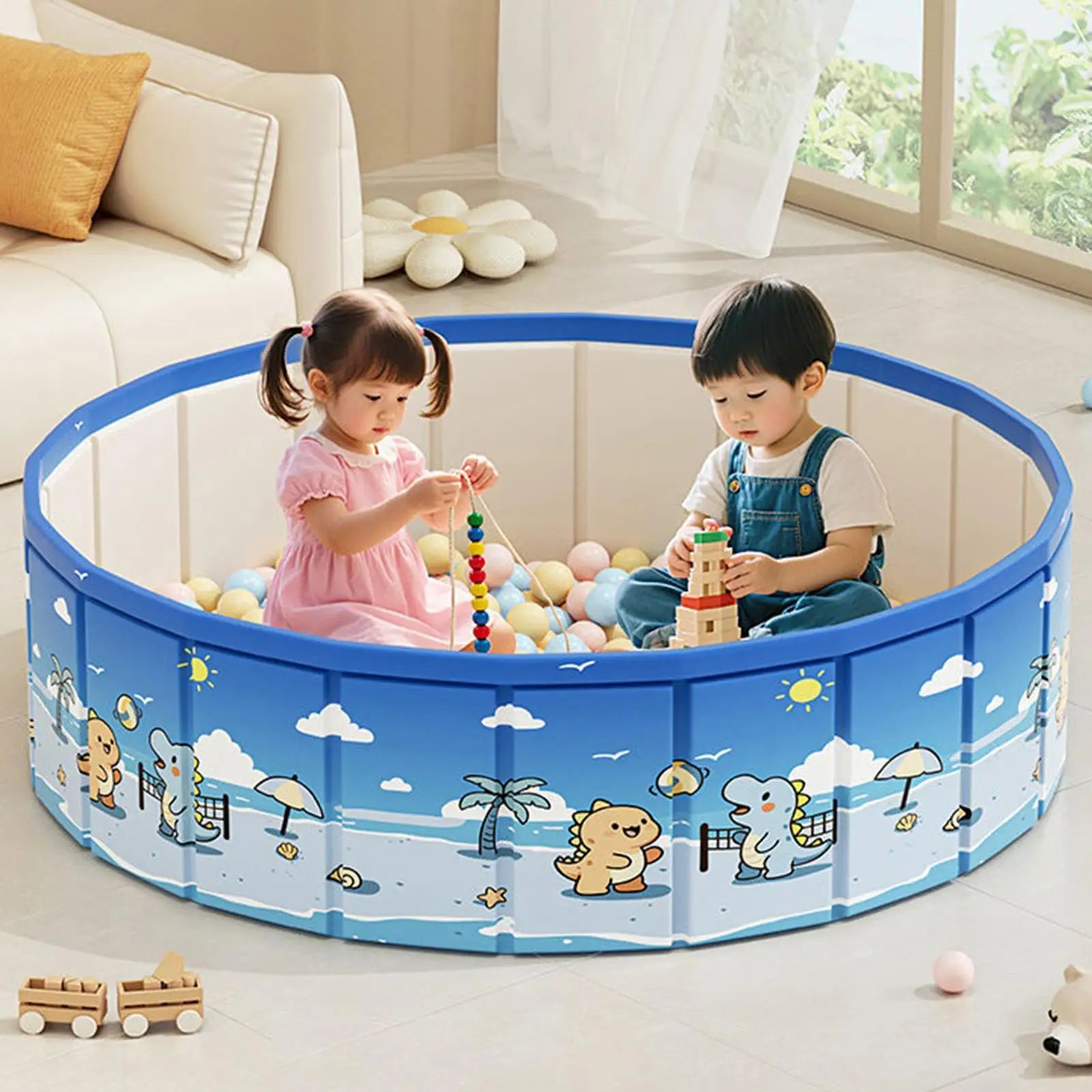 90/120/160cm Foldable Non-Slip Swimming Pool With Drain Hose Foldable Pool Outdoor Bath Tub Non-Slip Kid Pool Kiddie Water Pool