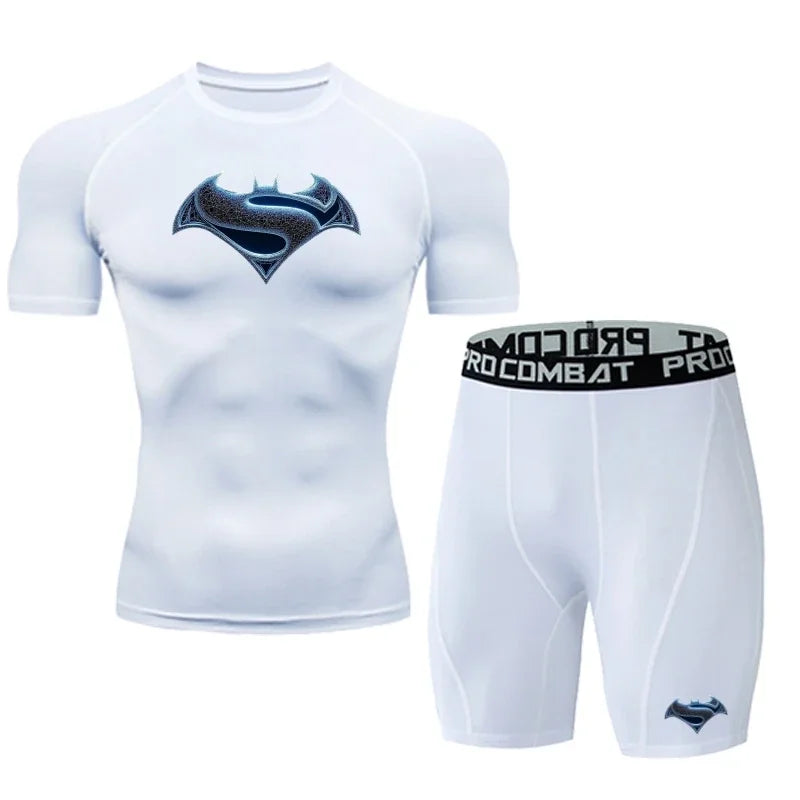 2026 Men's T Shirt Outdoor Training Fitness Gym Jogging Running Sweatshirt Bat/-Man Compression Shirts Tight Elastic Breathable