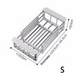 Expandable Stainless Steel Sink Drain Basket,Collapsible Kitchen Dish Drying Rack with Draining Filter Grid,Sink Organizer Tray