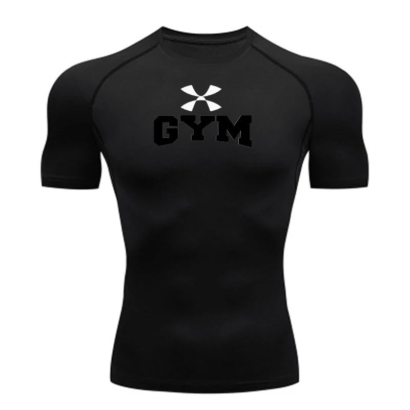 2026 Men Summer Sportswear Running T-shirt Compression T Shirt Elastic Quick Dry Sport Tops Tee Athletic Gym Workout Shirts