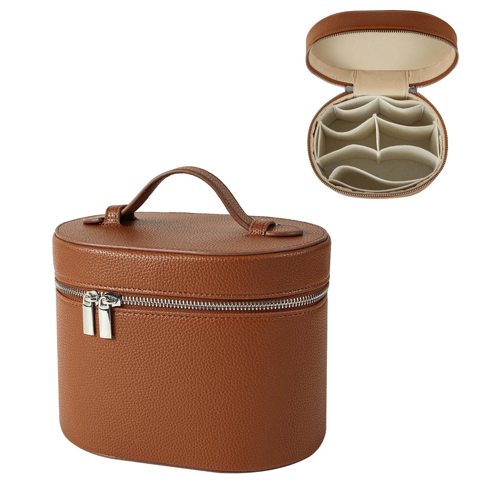 Large Capacity PU Leather Makeup Bag Portable Makeup Box For Women Girls Travel Toiletry Cosmetic Organizer