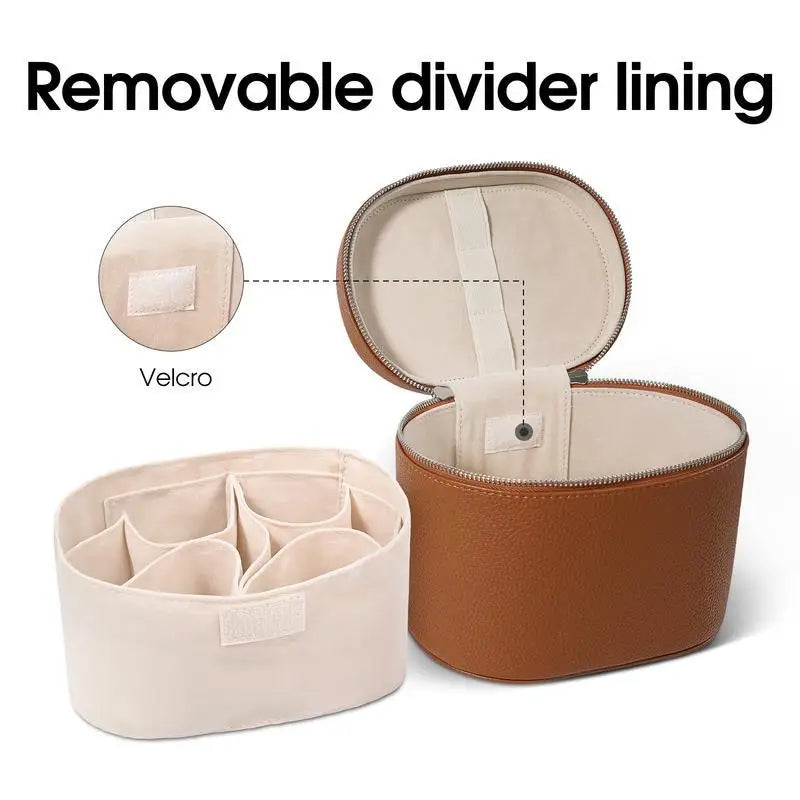Large Capacity PU Leather Makeup Bag Portable Makeup Box For Women Girls Travel Toiletry Cosmetic Organizer
