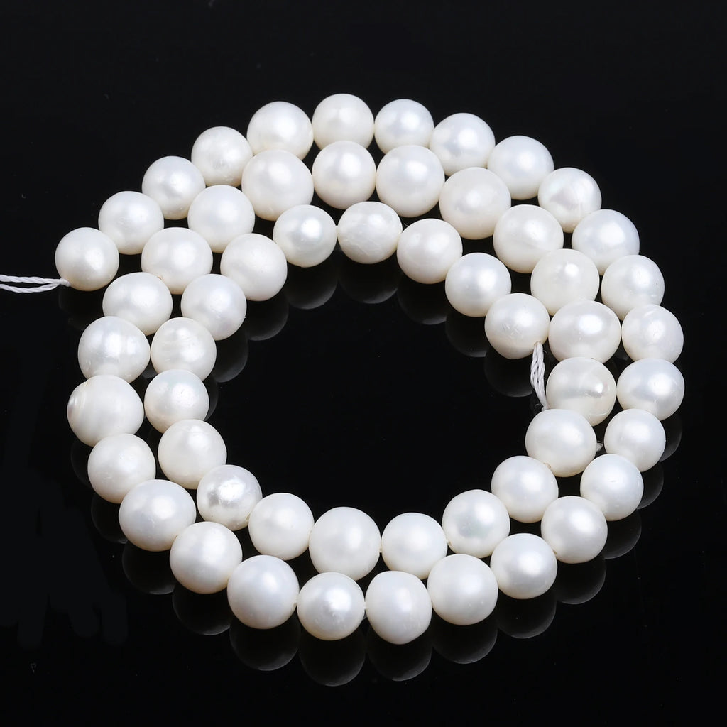 3-11mm White Natural Fresh Water Pearl Round Shape Loose Beads For Jewelry Making DIY Bracelets Necklaces Gifts Accessories