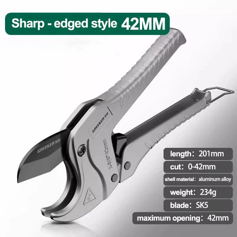 GREENERY 33/42mm Ratcheting Pipe Cutter Professional PVC PPR Tube Cutting Tool Quick Scissors Plastic Pipe Cutter Hardware Tool