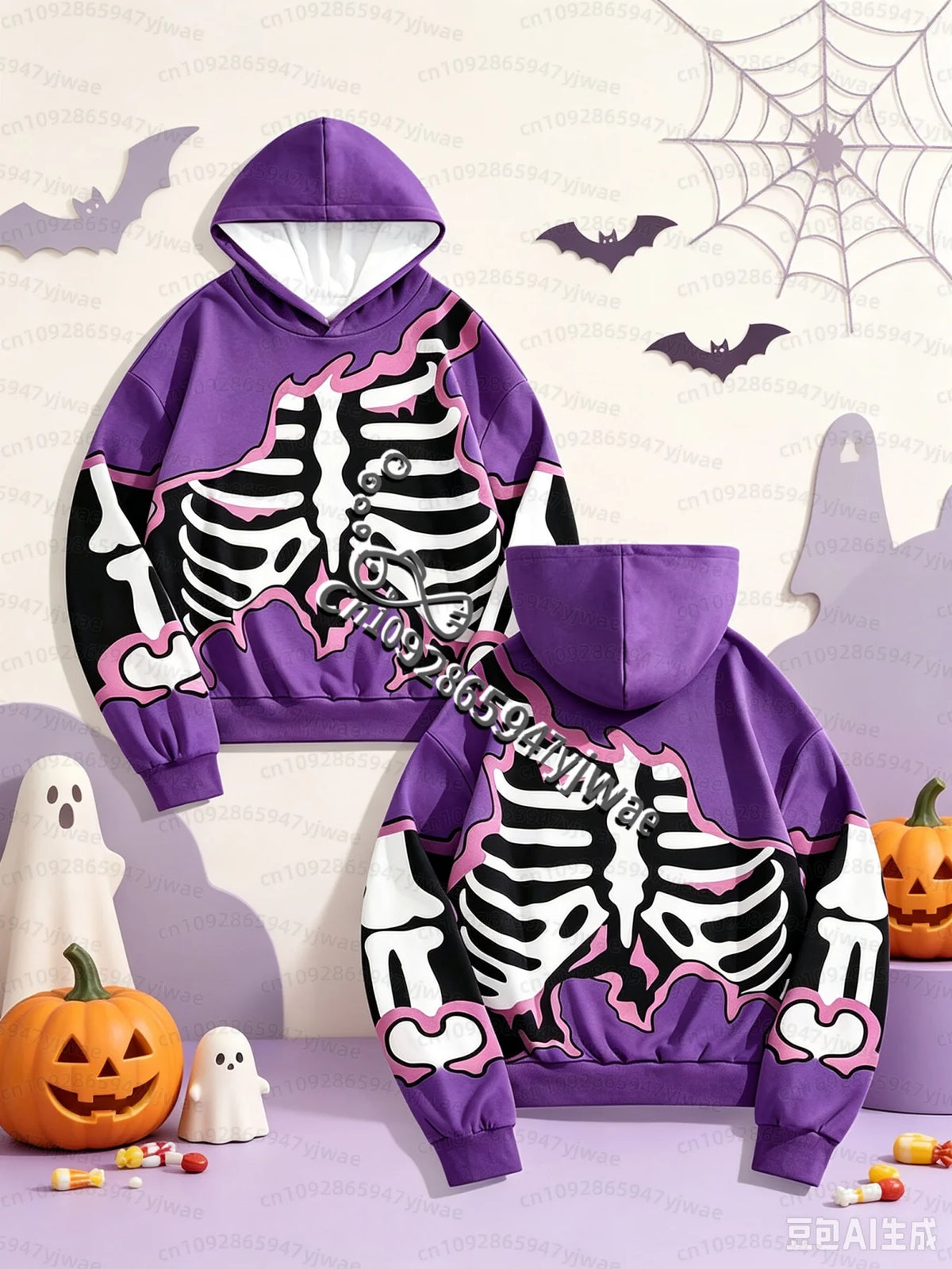 26 Winter Men Halloween Scary Pumpkin Face Hoodie Print Oversized Sweatshirt  Long Sleeve Pullover Holiday Party Men Hoodies