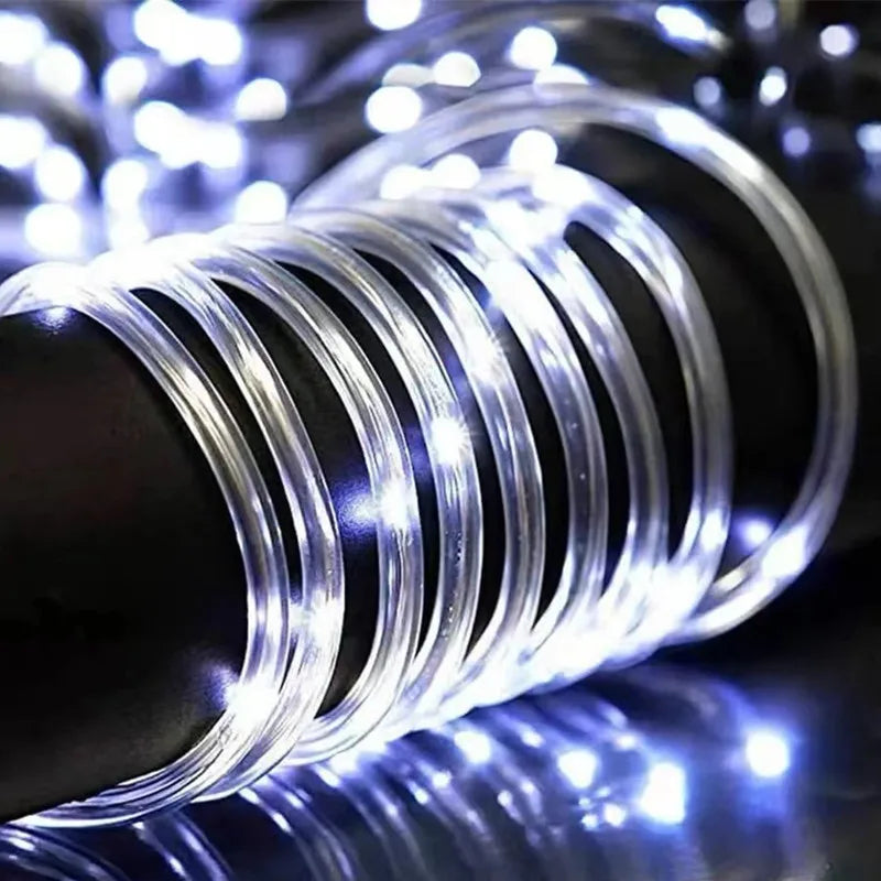 LED Solar Rope Lights Outdoor 50/100/200LEDs 8 Modes waterproof String lights for Garden Christmas Halloween Weddings Decor