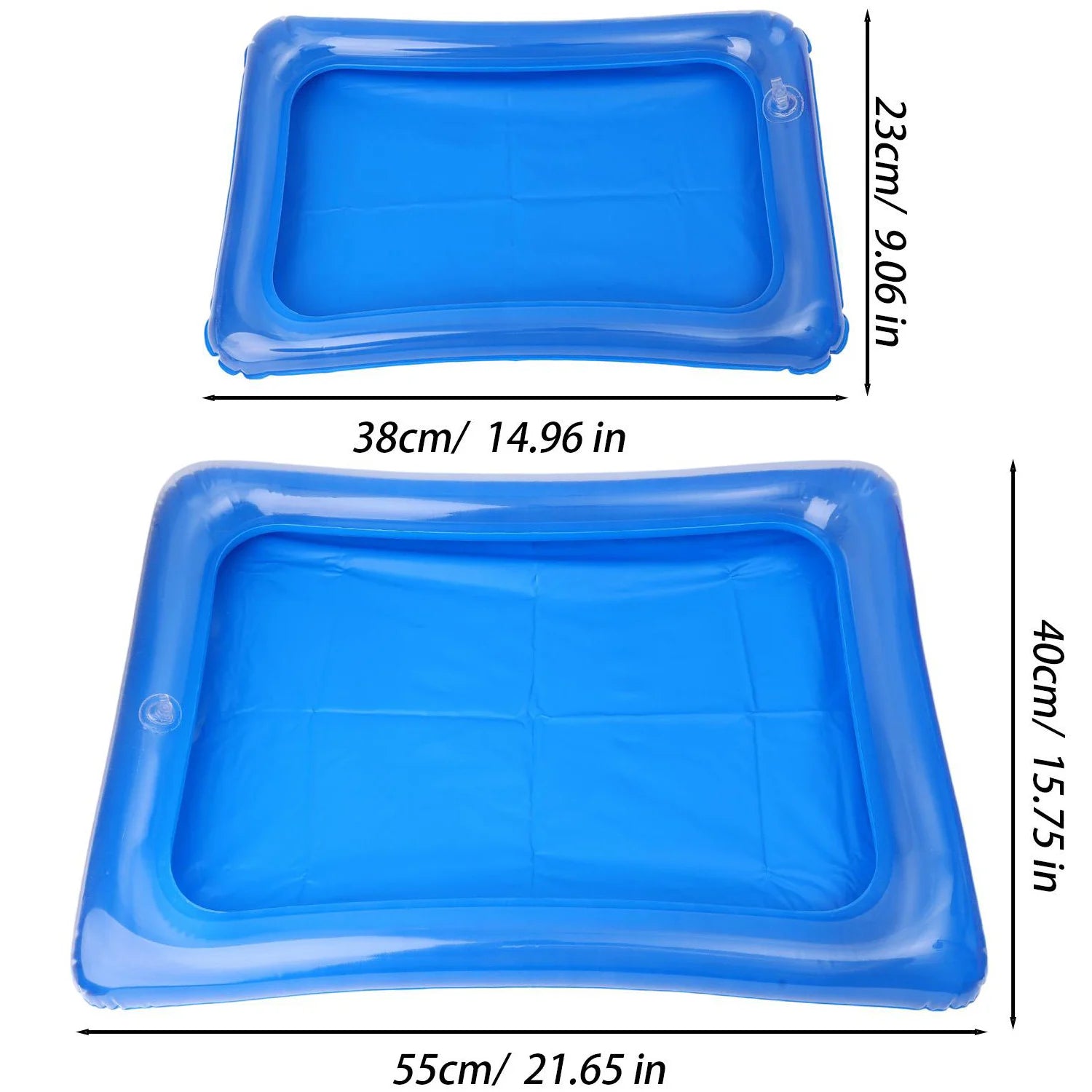 Blue Inflatable PVC Tray Reusable Cleaning Basin Kids Sensory Learning Activity Tray Sandbox for Play Sand,Water Fishing Games