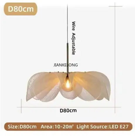 Wabi Sabi Flower Chandelier French Fabric Modern Ceiling Pendant Lights Home Decor Lighting Hanging Lamp  room decorchandeliers