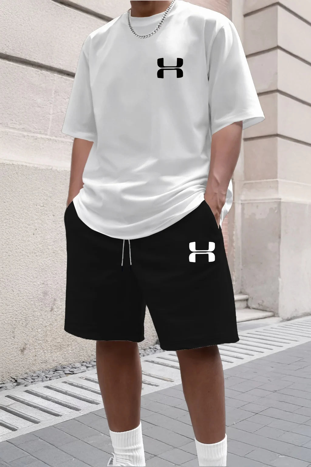 2026 New Men's Sportswear Short Sleeved T-shirt and Sports Shorts Summer Casual Jogging Pants Set Men's Two-piece Set