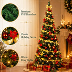 Foldable Christmas Tree with LED Lights Decoration Accessories Integrated Artificial Christmas Tree 1.5M To 2.1M for Home Decor